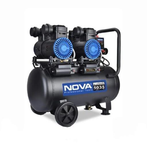 کمپرسور باد سایلنت 50 لیتری دو موتوره نووا NOVA مدل 9151